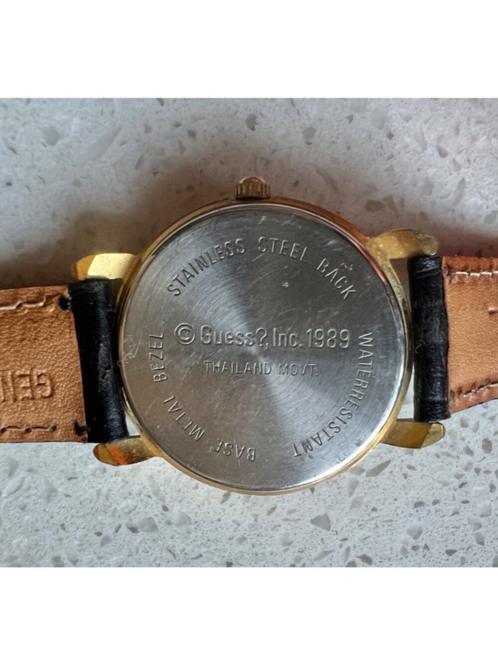 Guess Quartz Watch Women's 5.5 - 7" wrist Fossil Leather Band 1989 Gold Tone - Picture 6 of 8